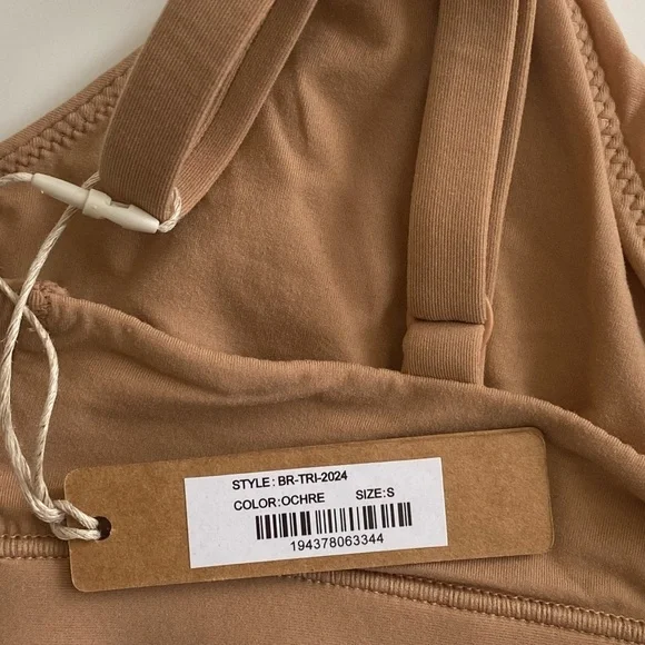 NWT SKIMS Fits Everybody Triangle Bralette Ochre Size S - Picture 6 of 7